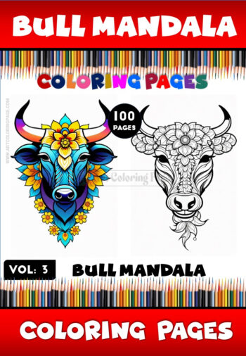 Bull Skull Mandala Coloring Book Vol. 3 – Bold and Creative Coloring Fun