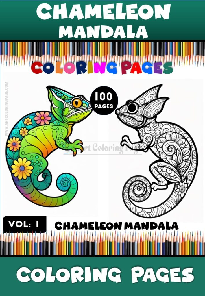 Chameleon Mandala Coloring Pages Vol. 1 – Vibrant and Relaxing Art