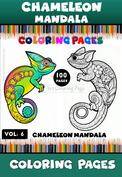 Coloring Pages Chameleon Vol. 6 – A Creative and Relaxing Adventure
