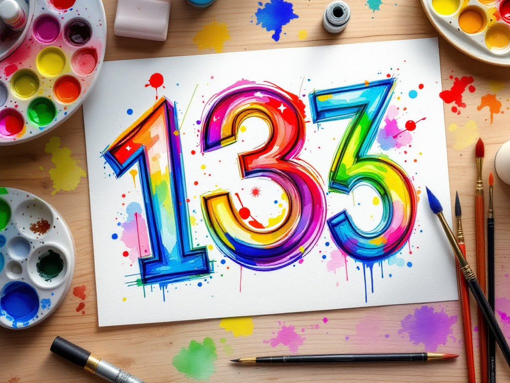 Coloring book for adults with numbers