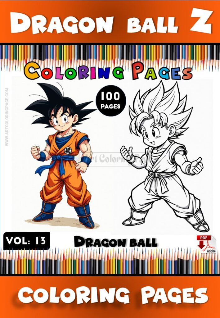 Dragon Ball Z Goku Coloring Sheets Vol13 Power Up Your Creativity with Goku