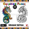 Dragon Tattoo Coloring Page Vol. 1 Unleash Your Inner Artist