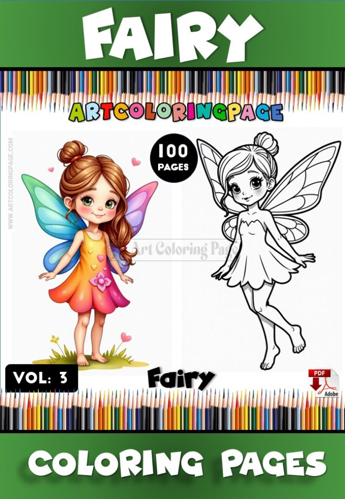 Fairy Coloring Page for All Ages Vol. 3 – Magical and Relaxing Fun