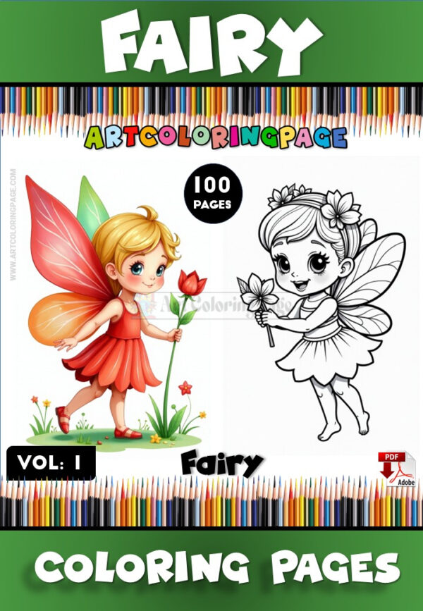 Fairy Coloring Pages for Kids Vol. 1 – Magical and Creative Fun