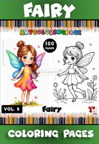 Fairy Coloring Sheet for All Ages Vol. 8 – Magical and Creative Fun