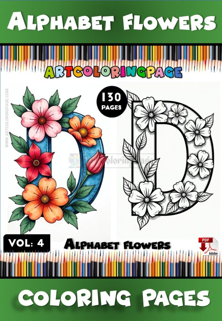 Flower Alphabet Pictures to Color Vol. 4 – Creative and Relaxing Fun