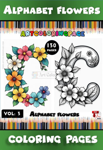 Flowers Alphabet Coloring Sheets Vol. 3 – Creative and Relaxing