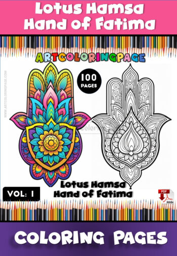 Hamsa Coloring Page Vol. 1 – Relax and Create with Symbolic Art
