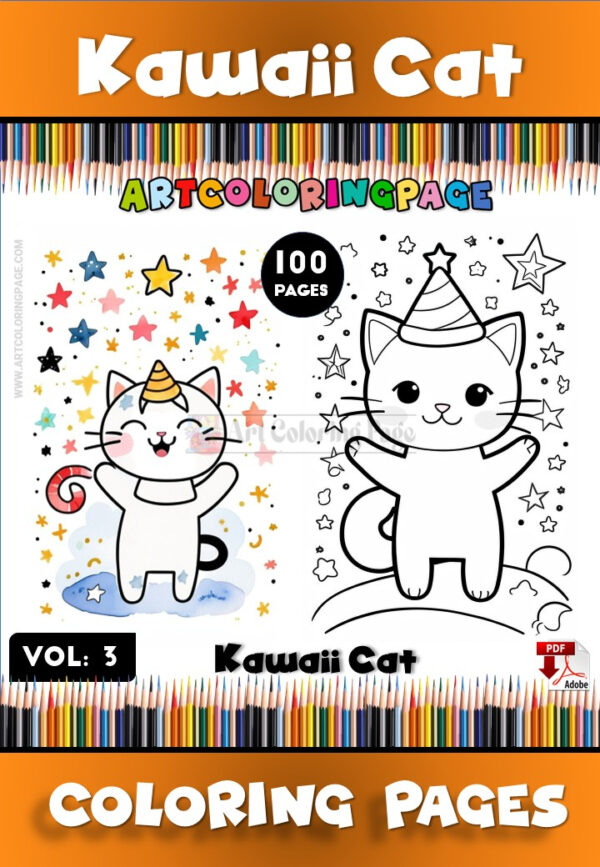 Kawaii Cats Coloring Book Vol.3  Adorable Fun for Cat Lovers