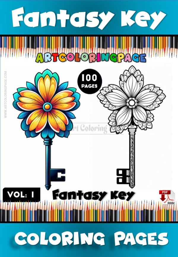 Key Coloring Page Vol. 1 – Unlock Your Creativity