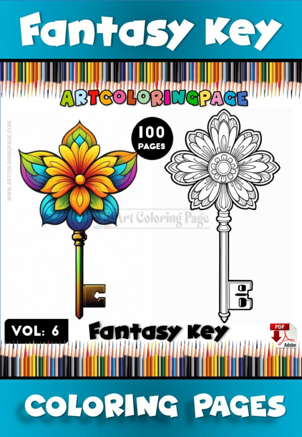 Key Coloring Page for Kids Vol. 6 – Fun and Creative Coloring Adventures