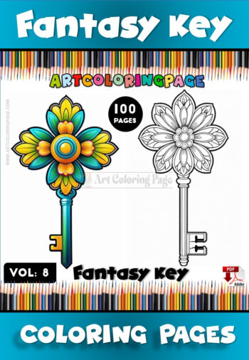 Keys Coloring Page Vol. 8 – Unlock Endless Creativity