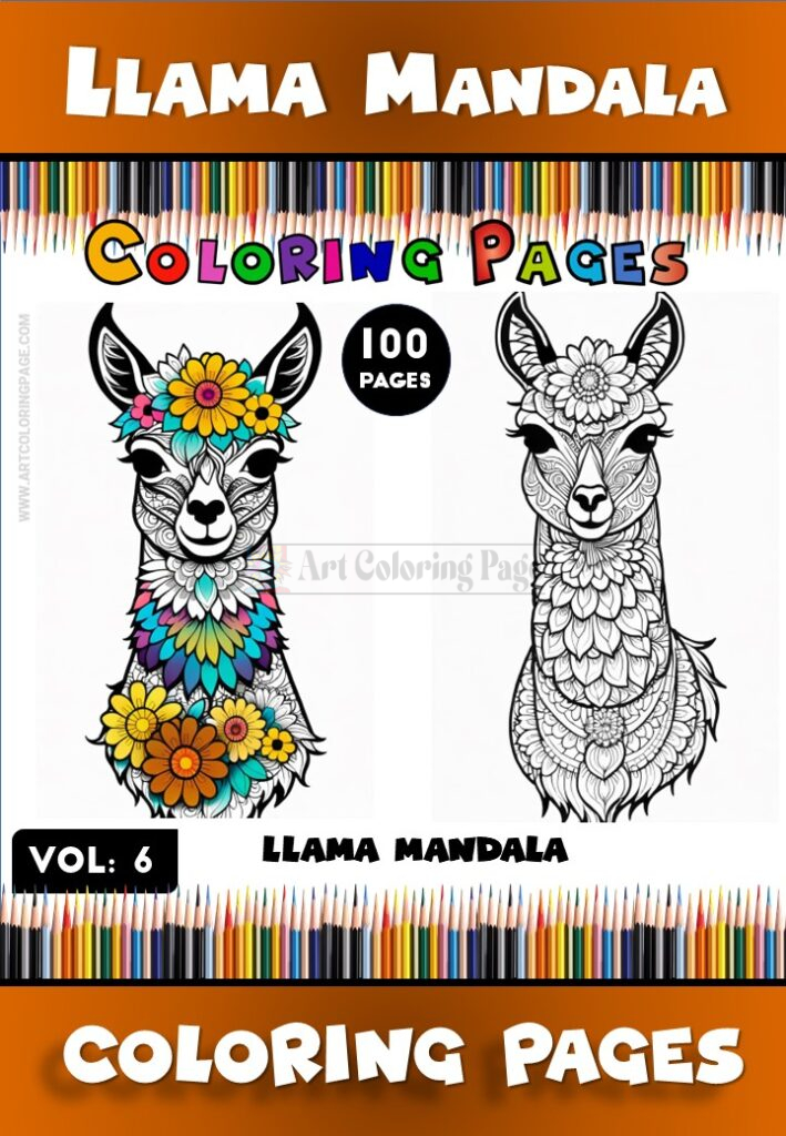 Llama Colouring Mandala for All Ages Vol. 6 – Creative and Relaxing Fun