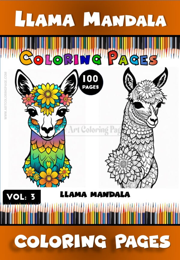 Llama Mandala Coloring Page Vol. 3 – Creative and Relaxing Fun