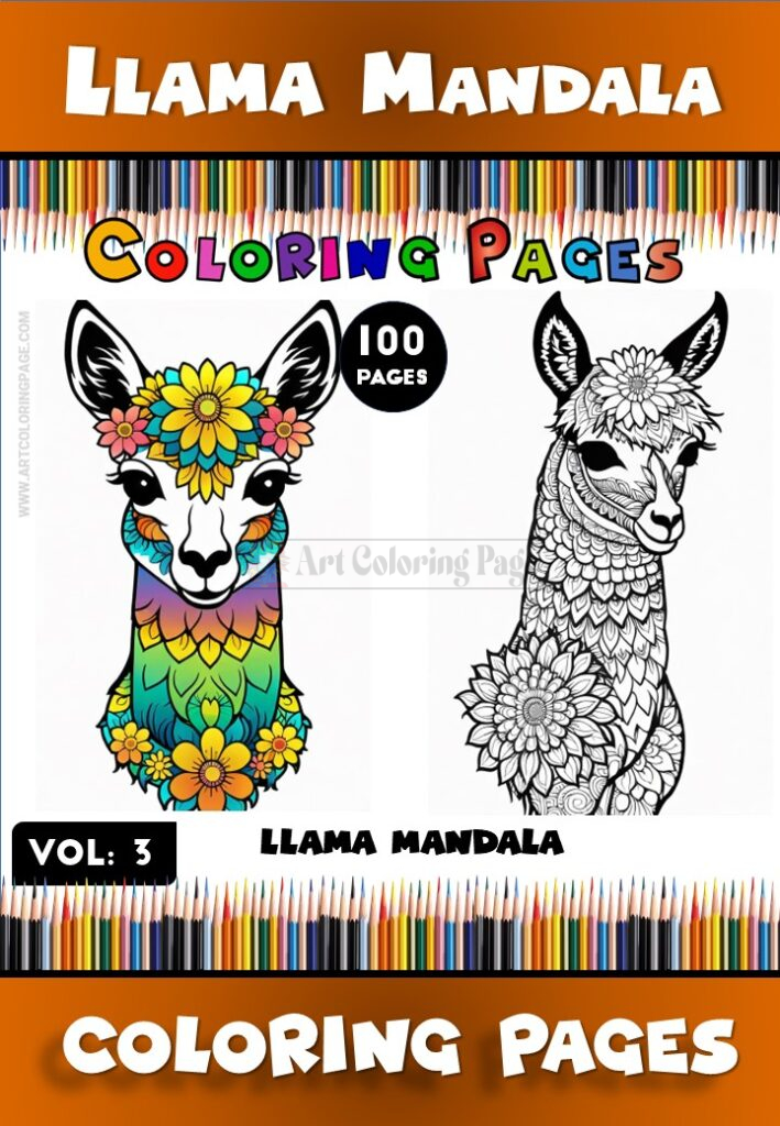 Llama Mandala Coloring Page Vol. 3 – Creative and Relaxing Fun