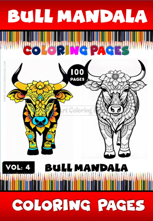 Mandala Bull Coloring Book Vol. 4 – Strength and Creativity in Every Page