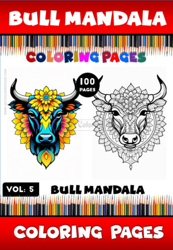 Mandala Bull Skull Coloring Book Vol. 5 – Bold and Intricate Art