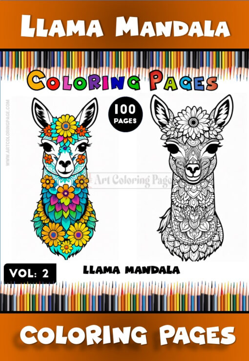 Mandala Llama Coloring Pages Vol. 2 – Whimsical and Relaxing Fun