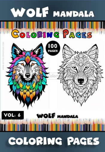Mandala Wolf Coloring Pages Vol. 6 – Unleash Your Inner Artist