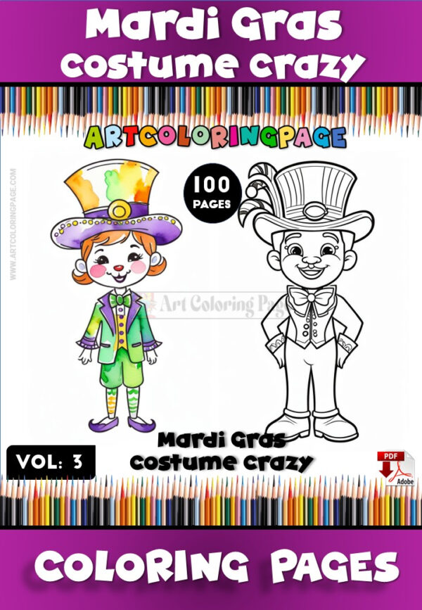 Mardi Gras Coloring Sheets Vol. 3 – Celebrate the Festive Spirit