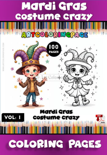 Mardi Gras Colors for Kids Vol.1 – Fun and Festive Coloring Pages