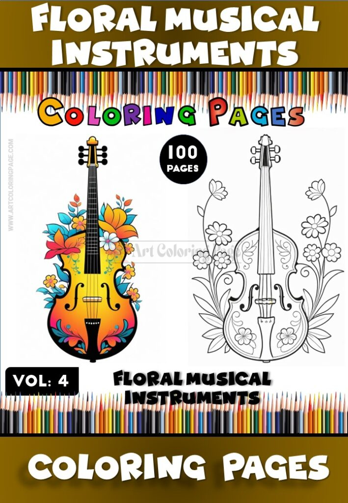 Musical Instruments Coloring Page Vol.4 – Creative Fun for Music