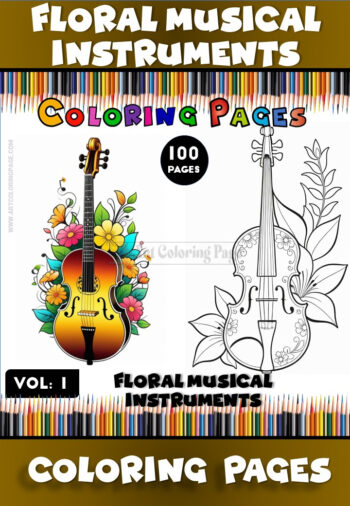 Musical Instruments Coloring Pages Vol.1 Fun and Creativity