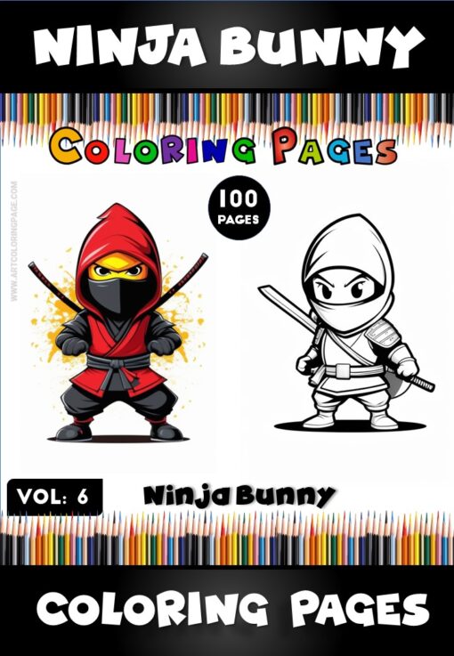 Ninja Bunny Cartoon Coloring Book Vol. 6!