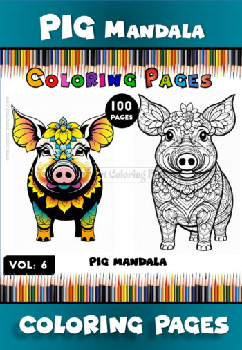 Pig Mandala Art Coloring Book Vol. 6 – Relaxing and Creative Fun