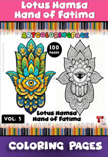 Color Hamsa Tattoo Coloring Book Vol 3