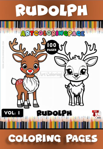 Reindeer Coloring Page Vol. 1 – Festive Fun for All Ages