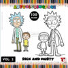 Rick and Morty Coloring Page Vol.2 – Dive Deeper into the Multiverse