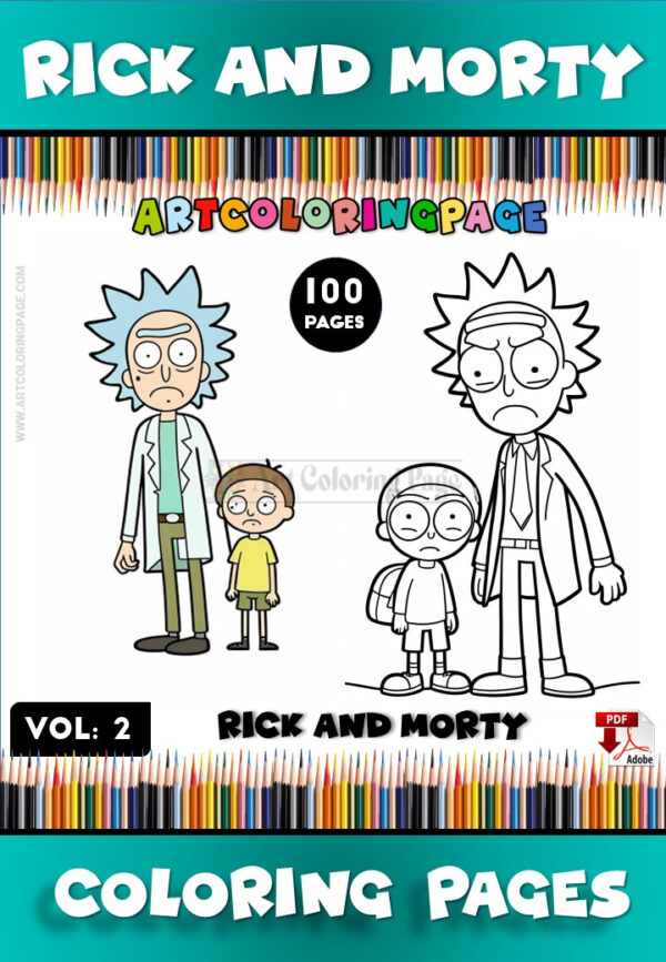Rick and Morty Coloring Page Vol.2 – Dive Deeper into the Multiverse