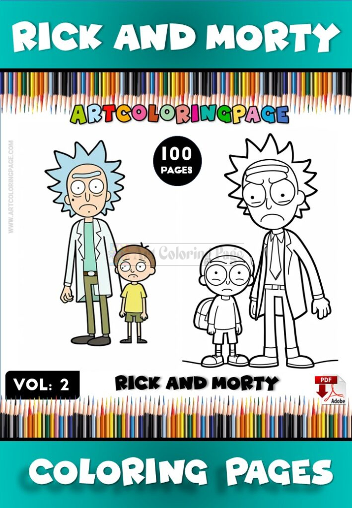 Rick and Morty Coloring Page Vol.2 – Dive Deeper into the Multiverse