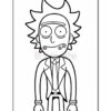 A cartoon character with messy spiky hair and a wild expression, wearing a suit and tie, standing straight with arms at the sides against a blank background.
