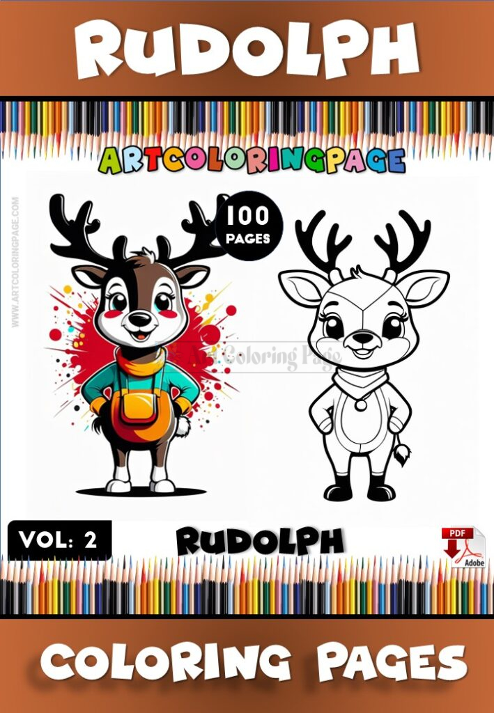 Rudolph Coloring Pages Vol. 2 – Festive Fun with the Beloved Reindeer