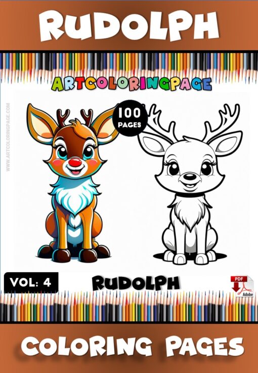 Rudolph the Red-Nosed Reindeer Coloring Pages Vol.4 Festive Fun