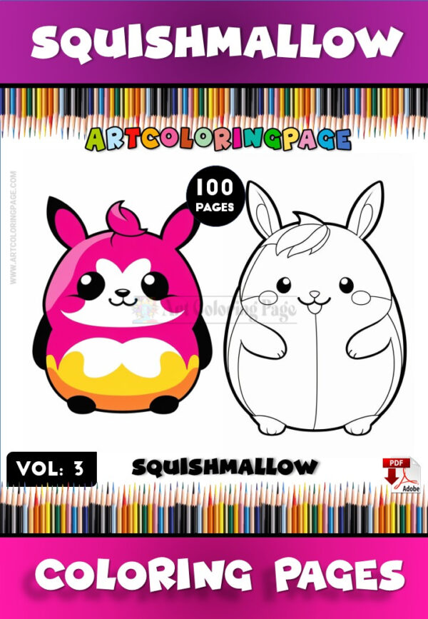 Squishmallow Coloring Page Vol. 3 – Endless Cuteness Awaits
