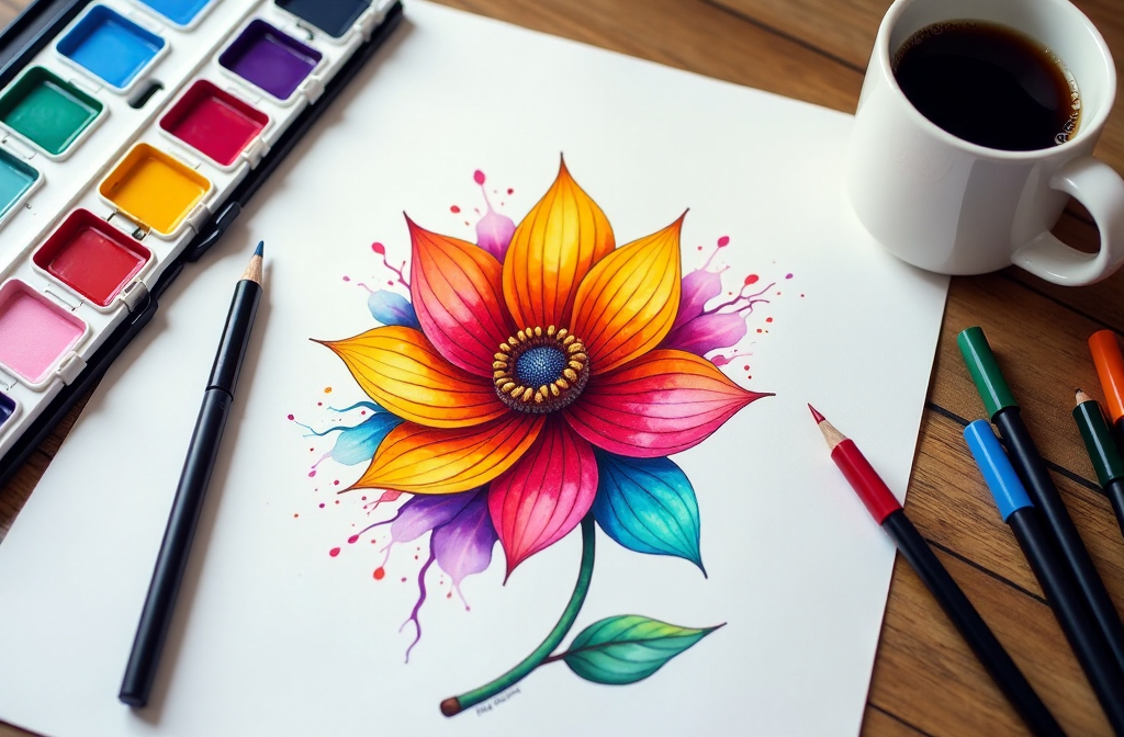Adult Coloring Pages with Flowers Bloom into Calm & Creativity-2525479142