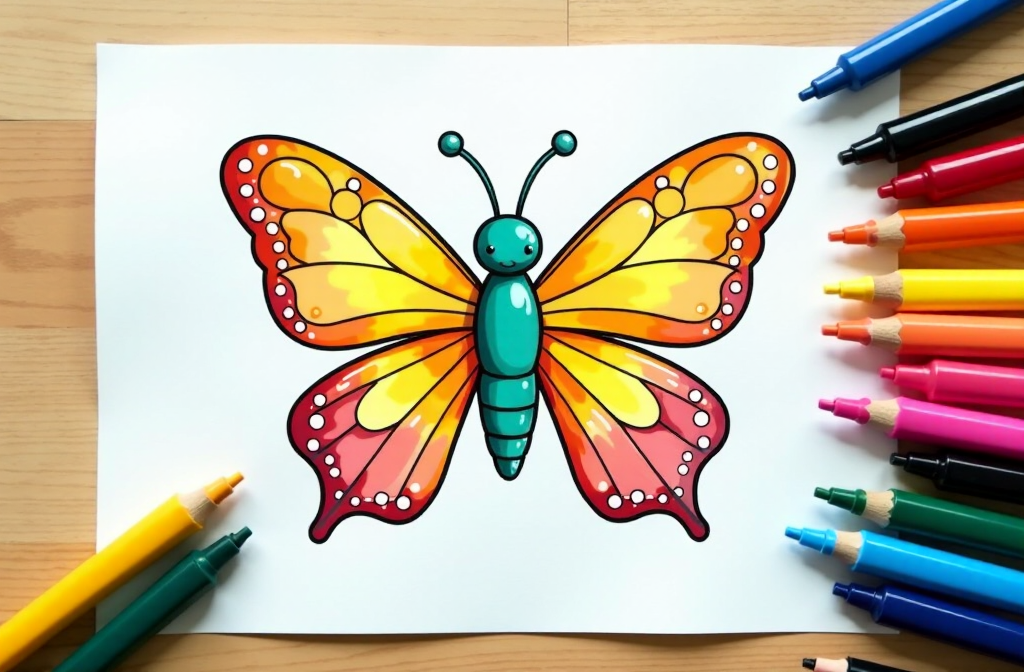 Butterfly Coloring Sheet Wings of Creativity & Fun-2125780778