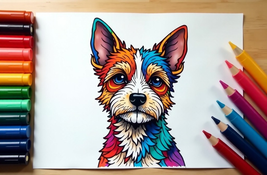 Dog Day Coloring Page Fun Art for Canine Fans