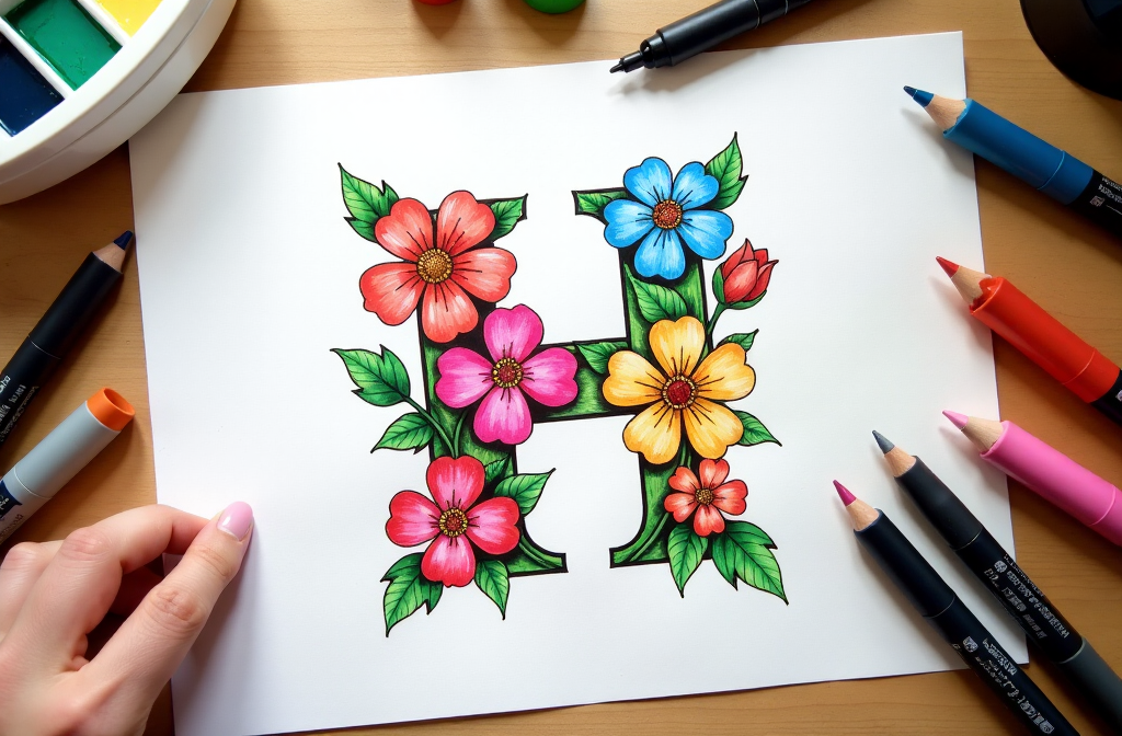 Flower Coloring Pages for Adults Bloom into Calm & Creativity-3009530238