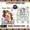 Mother's Day Printable Coloring Pages Vol 6 100 New Designs!