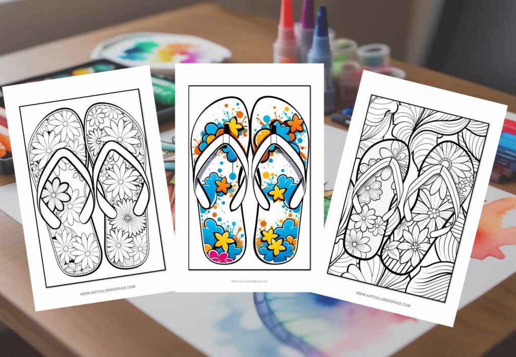 Step into Summer Fun with Summer Flip Flop Coloring Pages_2