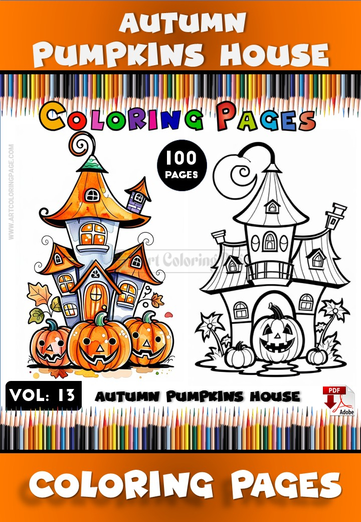 Pumpkin Coloring Sheet Printable 100 Pages for Kids Vol 13