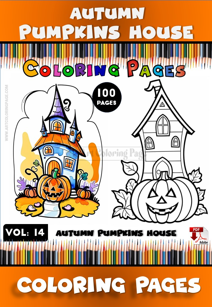 Pumpkins Coloring Pages 100 Pages Vol 14 — Autumn Fun PDF