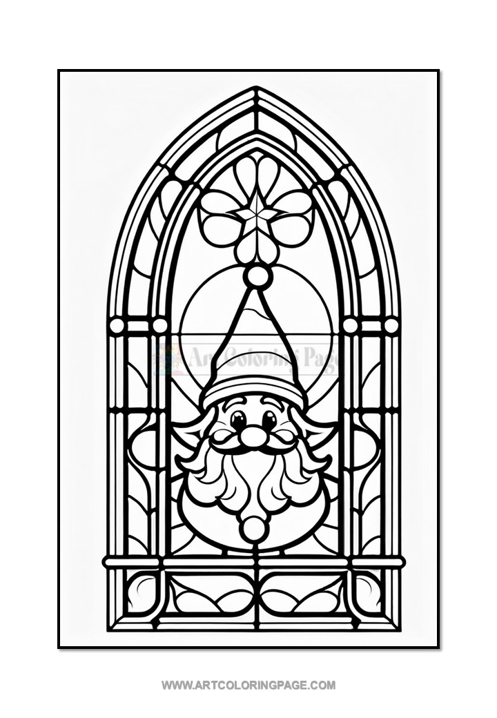 Bring Magic to Your Holidays with Coloring Pages Stained Glass Santa Claus VDiapositive3