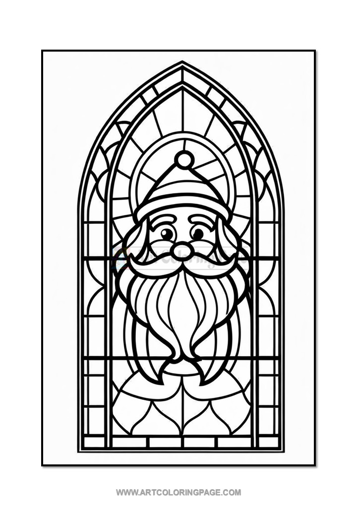 Bring Magic to Your Holidays with Coloring Pages Stained Glass Santa Claus VDiapositive4
