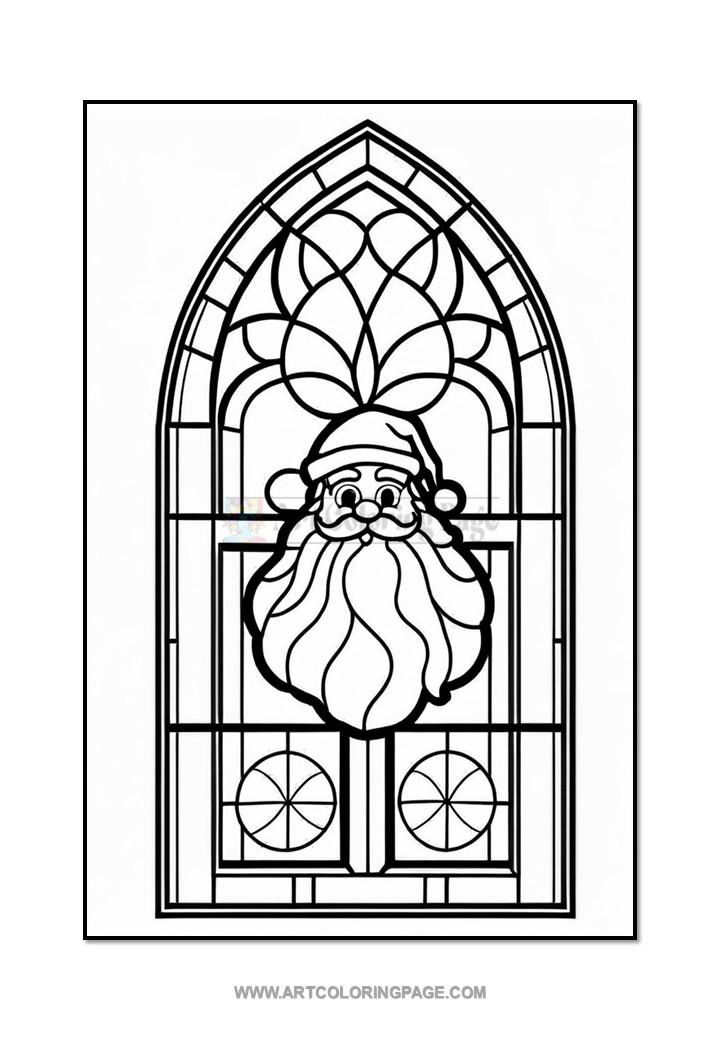 Bring Magic to Your Holidays with Coloring Pages Stained Glass Santa Claus VDiapositive5