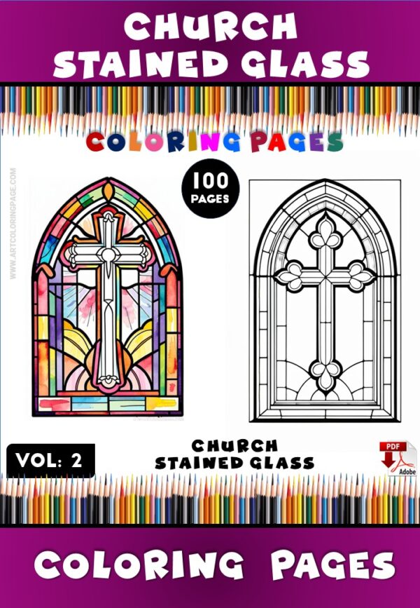 Church Stained Glass Coloring Book Vol2 A Journey of Light and ImaginationDiapositive1